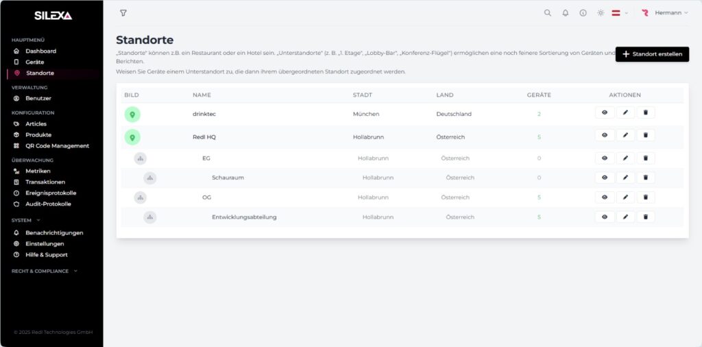 SILEXA Cloud Services locations german